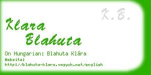 klara blahuta business card
